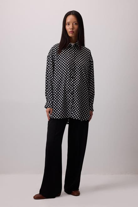 Touché Privé - Satijnen blouse met polkadots - Meerkleurig - Dames
