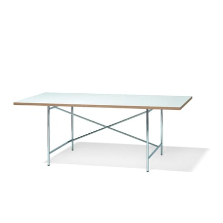 Richard Lampert Tafel Eiermann 1 - melamine wit/eiken rand - 110 x 66 cm - wit - middelste stut - 140 x 80 cm