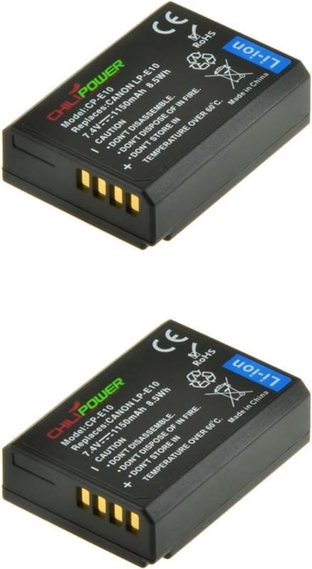 ChiliPower LP-E10 accu voor Canon - 1150mAh - 2-Pack