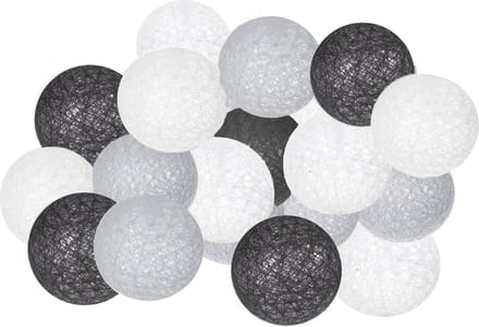 Springos Lichtsnoer | Lichtslinger | Fairy Lights | 2 m | 10 LED | Grijs/Wit/Zwart