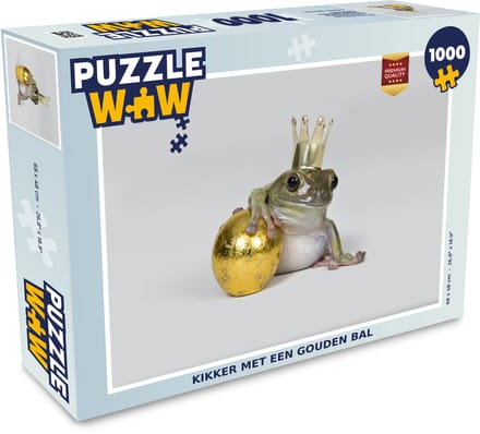 Puzzel Kikker - Bal - Kroon - Goud - Legpuzzel - Puzzel 1000 stukjes volwassenen