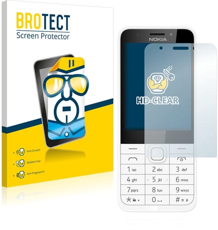 BROTECT - Screenprotector voor Nokia 230 - Folie Beschermfolie transparant 2 Stuks