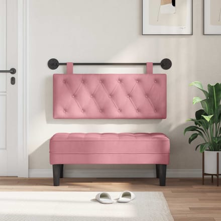 vidaXL - Hangend - hoofdbord - Roze - Fluweel