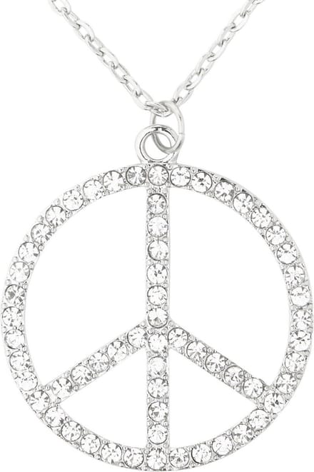Widmann Ketting met Peace ketting - Hippie Flower Power - Sixties - sieraden