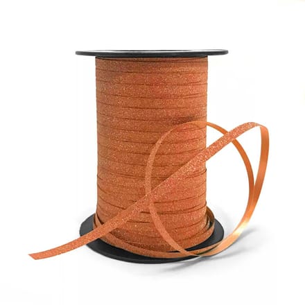 5m lang - Glitter 10mm Roest - krullint - cadeau versiering - Niet op spoel geleverd