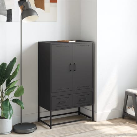 vidaXL - Hoge - kast - 68x39x111,5 - cm - staal - zwart