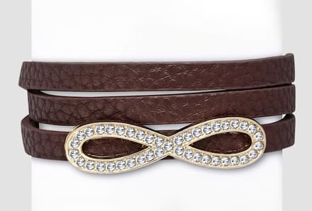 Amanto Armband Corn Brown - PU Leer - Messing - Infinity - 11mm