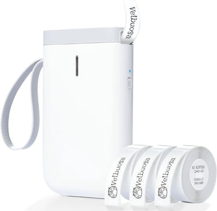Labelprinter - Etiketteerapparaat Stickerprinter - Organiseren van spullen - Draadloze Bluetooth App Bediening - 12 mm x 40 mm - Wit