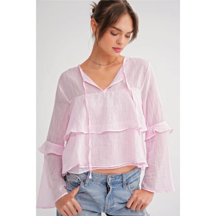 Kantelige Blouse met Strikdetail
