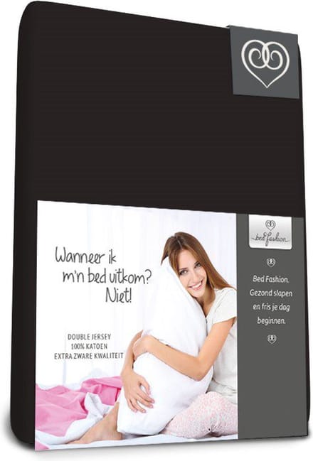 Double Jersey - Hoeslaken - 160 x 200 cm - Zwart