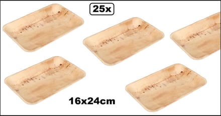25x BIO Palmblad borden 16x24cm - bord eten diner kerst next generation palm 100% composteerbaar