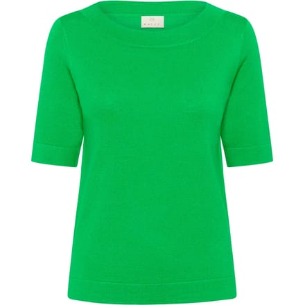 Kaffe KAlizza boatneck solid Pullover Dames Trui - Bright Green