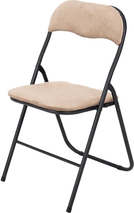 Infinity Goods Klapstoel - Vouwstoel - Fluweel - Eettafelstoel - Opklapbare Stoel - 43 x 47 x 80 CM - Stoel - Beige