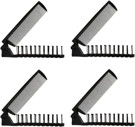 Set van 4 Vouwbare Kammen voor Baard en Haar, Compacte en Draagbare Haarborstel voor Thuis en Reizen