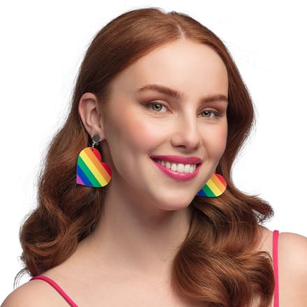 Boland - Paar oorbellen Pride Multi - Volwassenen - Vrouwen - - Progress - Regenboog - Hart