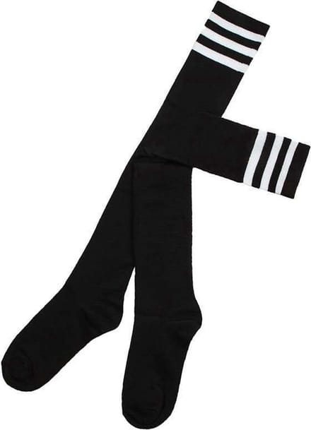 Somstyle Hoge Sokken Dames - 46 cm - Kousen - Thigh Highs - Zwart / Wit