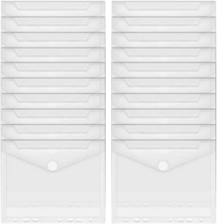 20 Stuks Documentenmapjes, A5 Heldere Plastic Mappen voor het Opslaan van Documenten en Bonnen, Ideaal voor Organisatie en Archivering