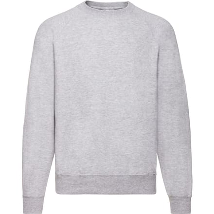 Fruit of the Loom Heren Klassiek Effen Raglan Sweatshirt (Heide Grijs)