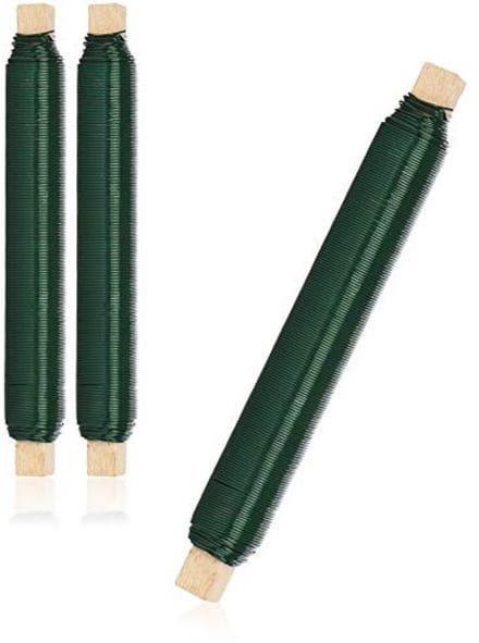 Bloemenwikkeldraad set - Groen binddraad op houten spoel - 0,65 mm - 180 g