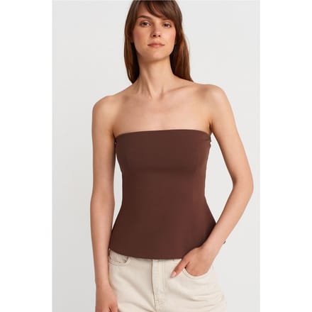 Strapless Slim-fit Bandeau Blouse
