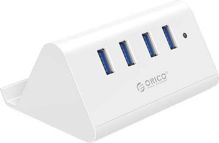Orico - 4 poort USB3.0 HUB smartphone en tablet standaard bureau houder- Wit