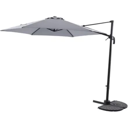Central Park Zweefparasol - Vive - Diameter 290cm - Grijszwart - Aluminium 360° Draaibaar
