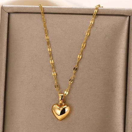 Joboly Hart Ketting Dames Goudkleurig - Hartjes Kettinkje 40 cm + 5 cm