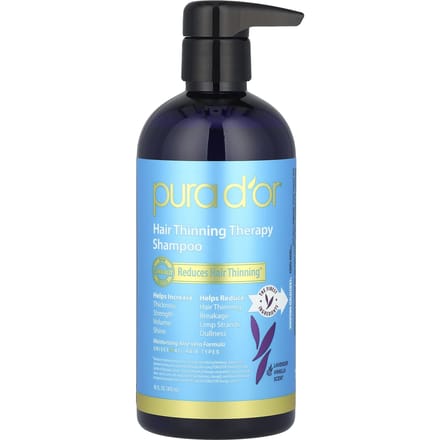 Pura D'or, Shampoo voor dunner wordend haar, Lavendel Vanille, 16 fl oz (473 ml) white