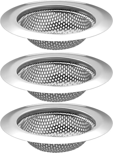 Set van 3 RVS Afvoerfilters voor Wastafel en Douche - Haar- en Vuilvanger