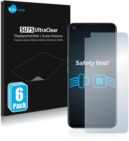 Savvies - Screenprotector voor Oppo A72 - Folie Beschermfolie transparant 6 Stuks