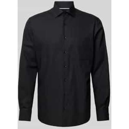 ETERNA modern fit overhemd - popeline - zwart - Strijkvrij - Boordmaat: 40 (EU maat: M)