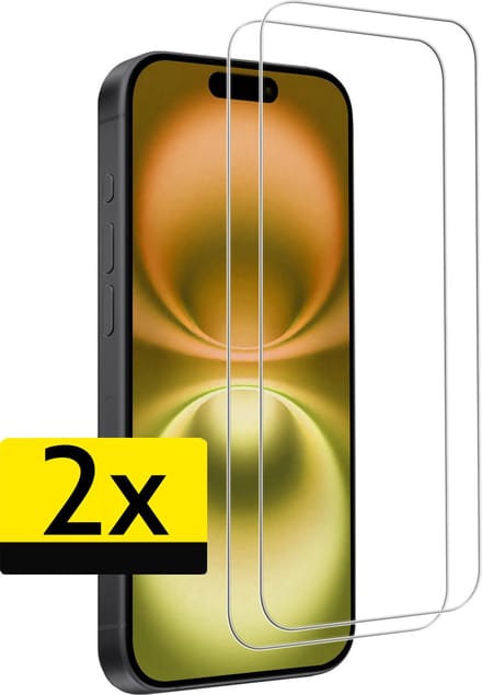 Screenprotector - Geschikt voor Apple iPhone 16 Plus - 2 Stuks - Volledige Dekking - Beschermglas - Gehard Glas - Tempered Glass - Screen Protector