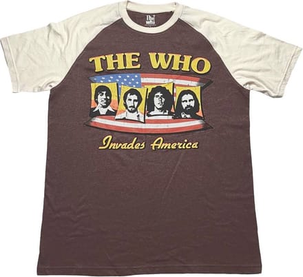 The Who - Invades America Heren T-shirt - M - Bruin/Creme