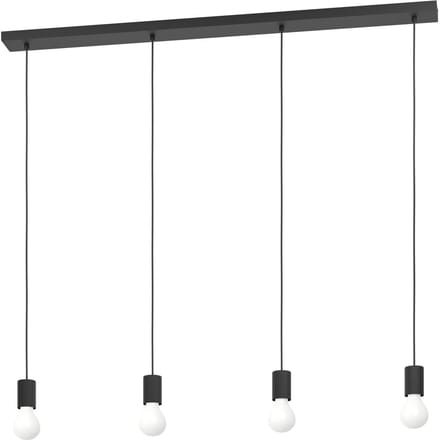 EGLO Nogalte hanglamp - 4-lichts - E27 - 117 cm - Rechthoek - Zwart