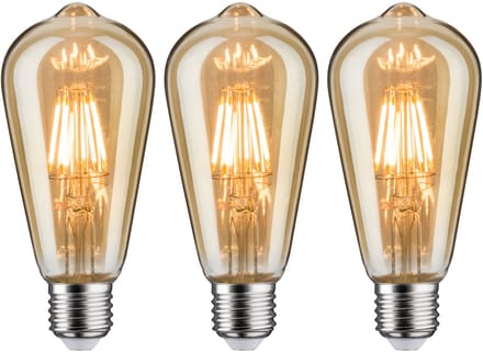 1879 Set LED-kolf Rustika E27 230V 3x480lm 3x6W 1700K dimbaar Goud
