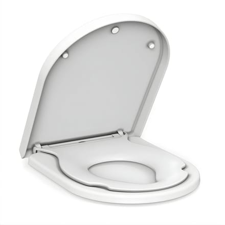 D-Vorm Toiletbril - Soft Close met Kinderzitje & Snelsluiting - Wit