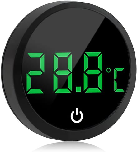 Digitale Aquariumthermometer - Water Temperatuurmeter - Aquarium Temperatuur Bewaken - Draadloos Touchscreen Display - 5 x 3 cm - Zwart