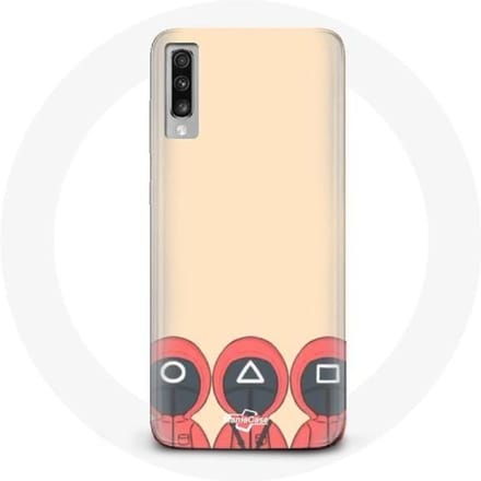 Coque pour Samsung Galaxy A50 Squid Game Masques Triangle carré et Cercle Fan Art
