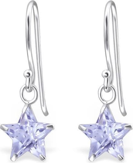 Montebello Oorbellen Ada Lavendel - 925 Zilver E-Coating - Ster - 8mm - 23mm