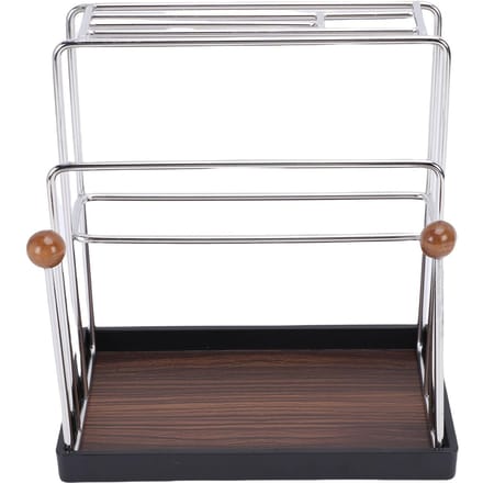 Support pour planche à découper   Support à ustensiles en acier inoxydable pour plan de travail de cuisine avec plateau égouttoir pour ciseaux éplucheurs trancheurs white