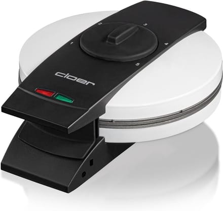 Wafflemaker voor 5 hartvormige wafels - anti-aanbaklaag - 930W - wit