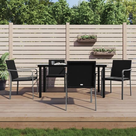 vidaXL - 5-delige - Tuinset - met - kussens - poly - rattan - en - staal