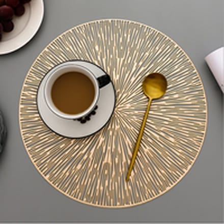 Gouden- Placemats - Rond - 38 cm - 4 stuks - Onderlegger - Hitte bestendig - Goud - Luxe uitstraling - Open gewerkt