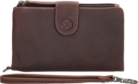 Hide & Stitches Japura Portemonnee - 100% Leer - Donkerbruin