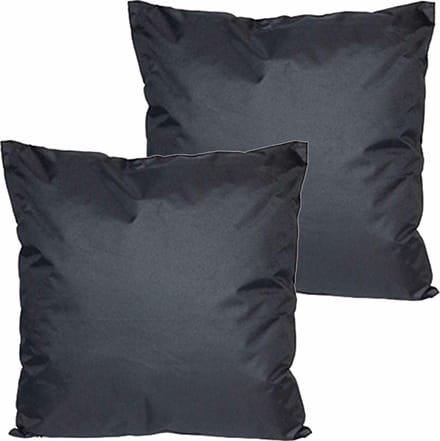 Anna's collection buitenkussens - 2x - Zwart - 60 x 60 cm - binnen/buiten