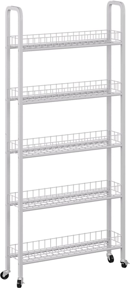 Vicco Rolivo Verrijdbaar ladeblok – 58 x 15 cm met 5 compartimenten Wit