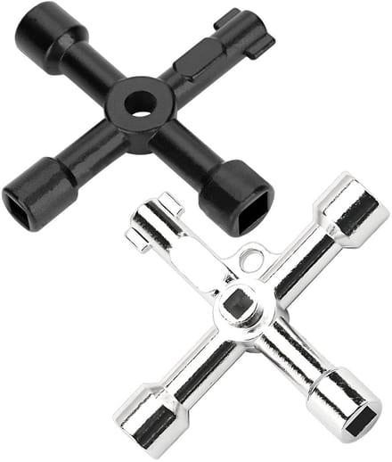 Dailygoods - 2-Pack Multifunctionele 4-Weg Sleutel - Universele Torx Sleutel voor Gasmeters en Kasten