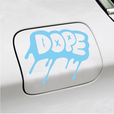 Bumpersticker - Dope - 12,3 X 14,8 - Licht Blauw