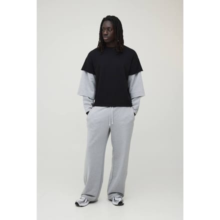 Oversized Boxy T-shirt En Joggingbroek Set Met Drievoudige Neplagen En Loopback | Size XL