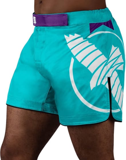 Hayabusa Icon Mid-Length Fight Shorts - Teal / Wit - Maat M
